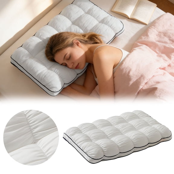 Cloud Bread Pillow Down Alternative Core Soft Supportive Quilted Bed Pillow for Side/Back Sleepers Washable Home Bedroom