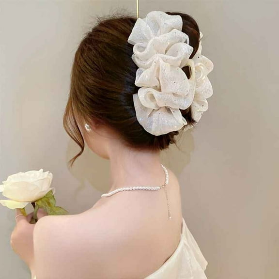 Cloud Bubble Hair Clip Large Bow Hair Clip Women's Mesh Shark Clip Back-of-Head Baby's Breath Hair Clip Hair Accessory