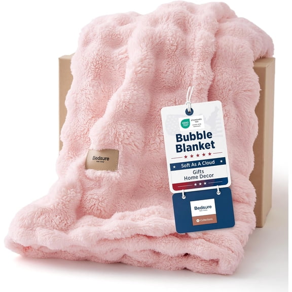 Cloud Bubble Throw Blanket, Girls Room Decor, Pink, 50"60"