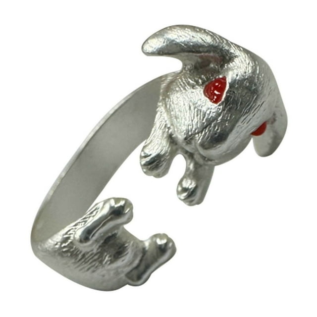 Cloud Bunny Open Ring Design Rabbit Ear Open Ring Cute Easter Bunny
