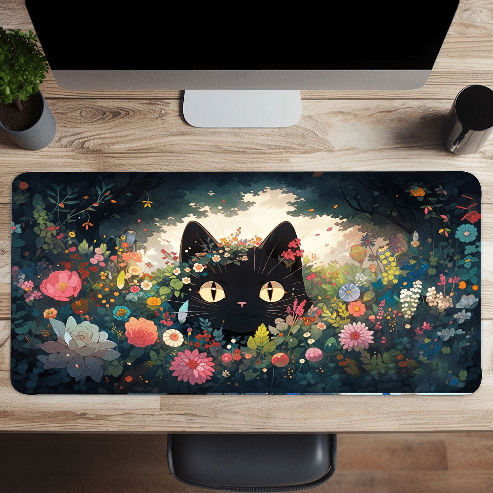 Cloud Cat Large Mousepad Computer HD Keyboard Pad Mouse Mat Desk Mats Natural Rubber Anti Slip Office Mouse Pad Desk Accessories Walmart