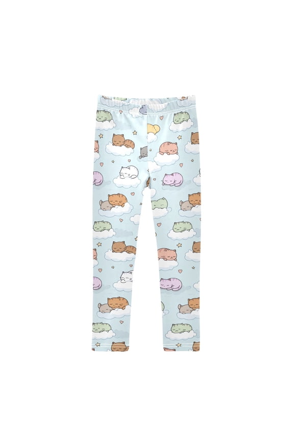 Cloud Cat Printed Leggings Yoga Pants for in 4t to 10t