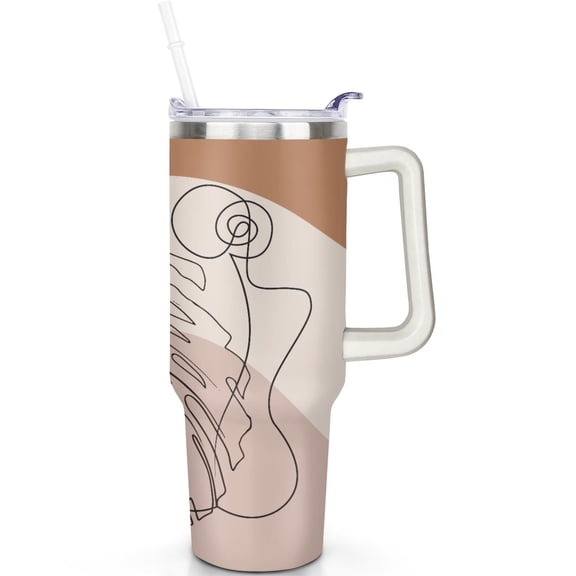 Cloud Chaser Gift for Boho Style - 40oz Travel Coffee Cup With Handle, Double Insulated Spill Proof Lid & Straw