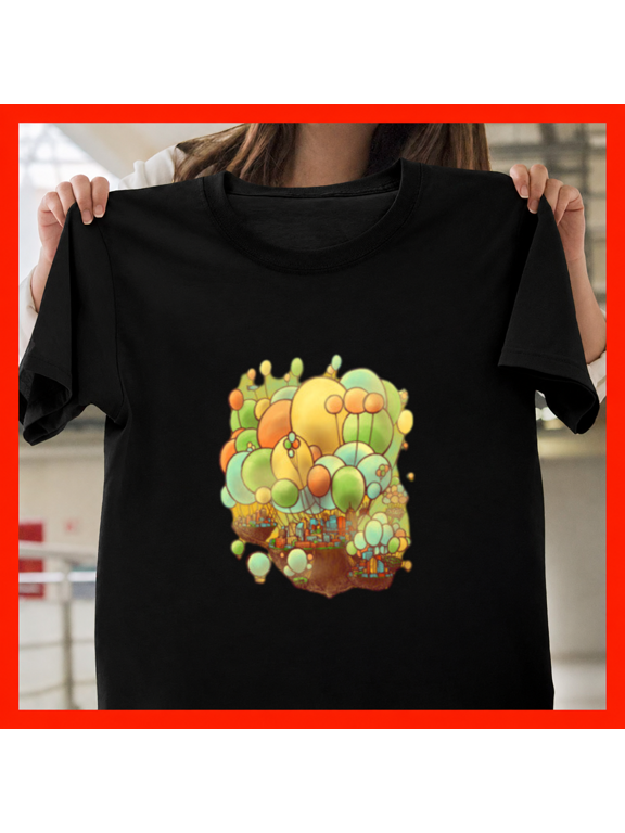 Cloud City Floating Sci Fi Metropolis Gas Giant Planet Art Unisex T-Shirt, up to size 5XL