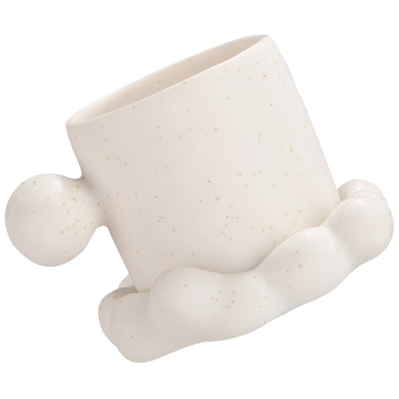 TABLZONE White Ceramic Coffee Cup Simple Design for Storage Use Sturdy and Easy to Clean 1Set