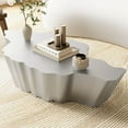 thumbnail image 1 of Cloud Coffee Table for Living Room, Modern Table Lightweight Fiberglass Design, Rustic Accent Table Irregular Artistic Shape Furniture, No Need Assembly, 1 of 7