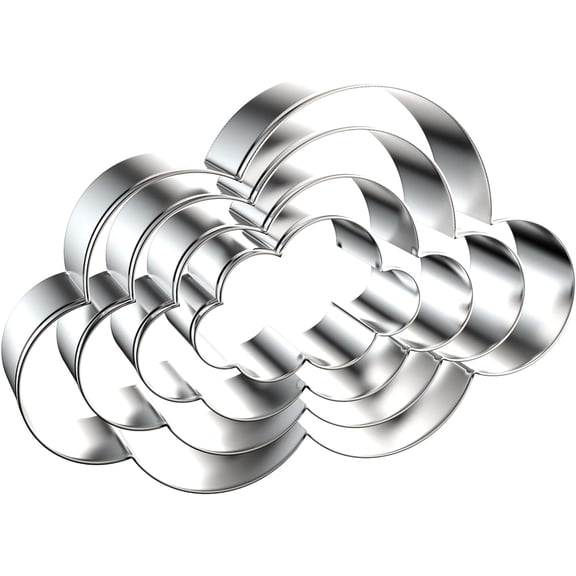 Cloud Cookie Cutter Set Large - 5 Inch, 4 Inch, 3 Inch, 2 Inch - 4 Pieces Cookie Cutters Shapes Sandwich Fondant Biscuit Clay Molds - Stainless Steel