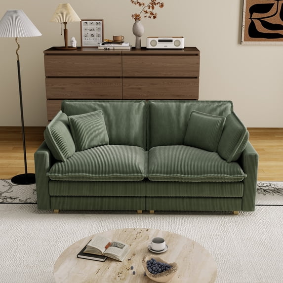 Cloud Couch, Couches for Living Room with 4 Pillow, Loveseat Sofa for Bedroom Apartment, Deep Seat Sofa, Green