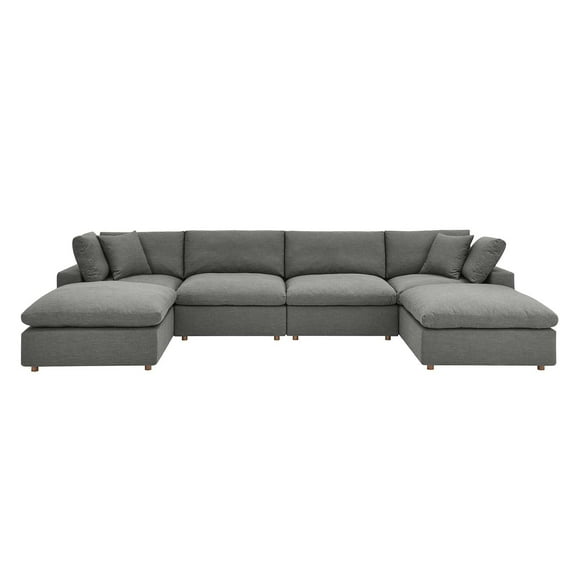 Cloud Couch, U-Chaise Cloud Sectional Sofa Set, Modular 6Piece Dream Couch DARK GRAY