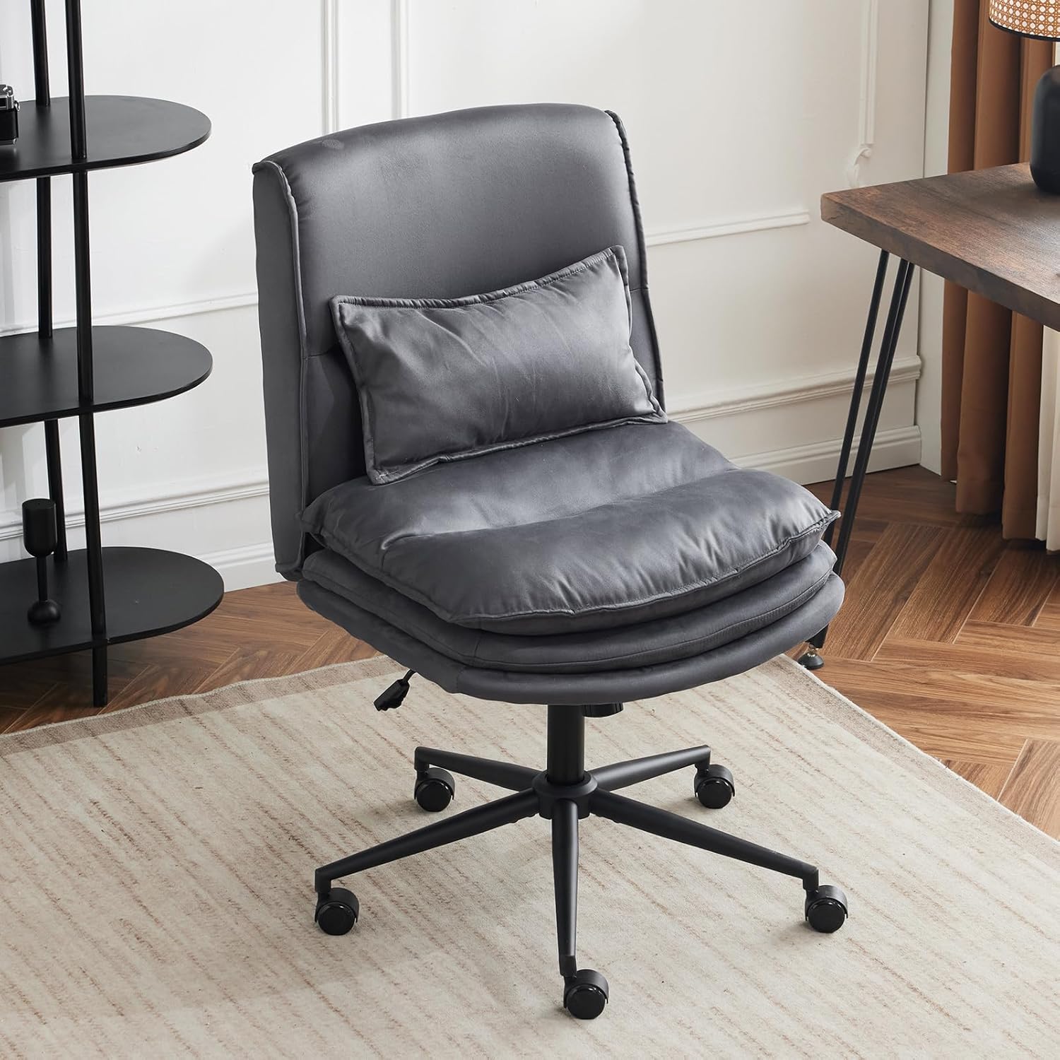 Cloud Criss Cross Legged Chair 18" High Back Armless Home Office Desk