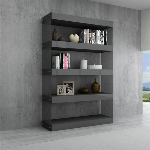 Cloud Curio Unit - Grey High Gloss - 48 x 15 x 72 in.