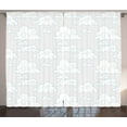 thumbnail image 1 of Cloud Curtains 2 Panels Set, Minimalist Design of Linear Tibetan Clouds Swirled Hand Drawn Lines, Window Drapes for Living Room Bedroom, 108W X 90L Inches, Azure Blue Coconut and White, by Ambesonne, 1 of 3