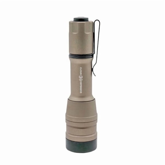 Cloud Defensive MCH Duty High Candela Flashlight, 5-Mode Programmable, 1,250 Lumens, FDE, Deep Carry Clip (CD2203-HC-DF-P-FDE)
