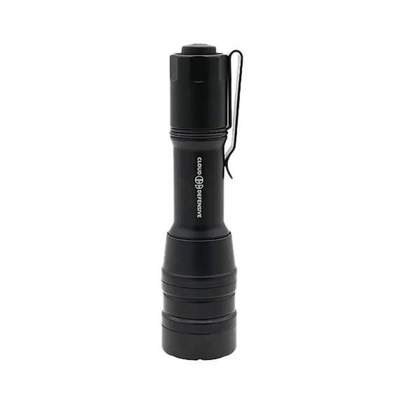 Cloud Defensive MCH High Candela Duty Flashlight, 5 Mode Programmable Output, Black, 1800 Lumens, Pocket Clip (CD2203-HC-DF-P-BLK)