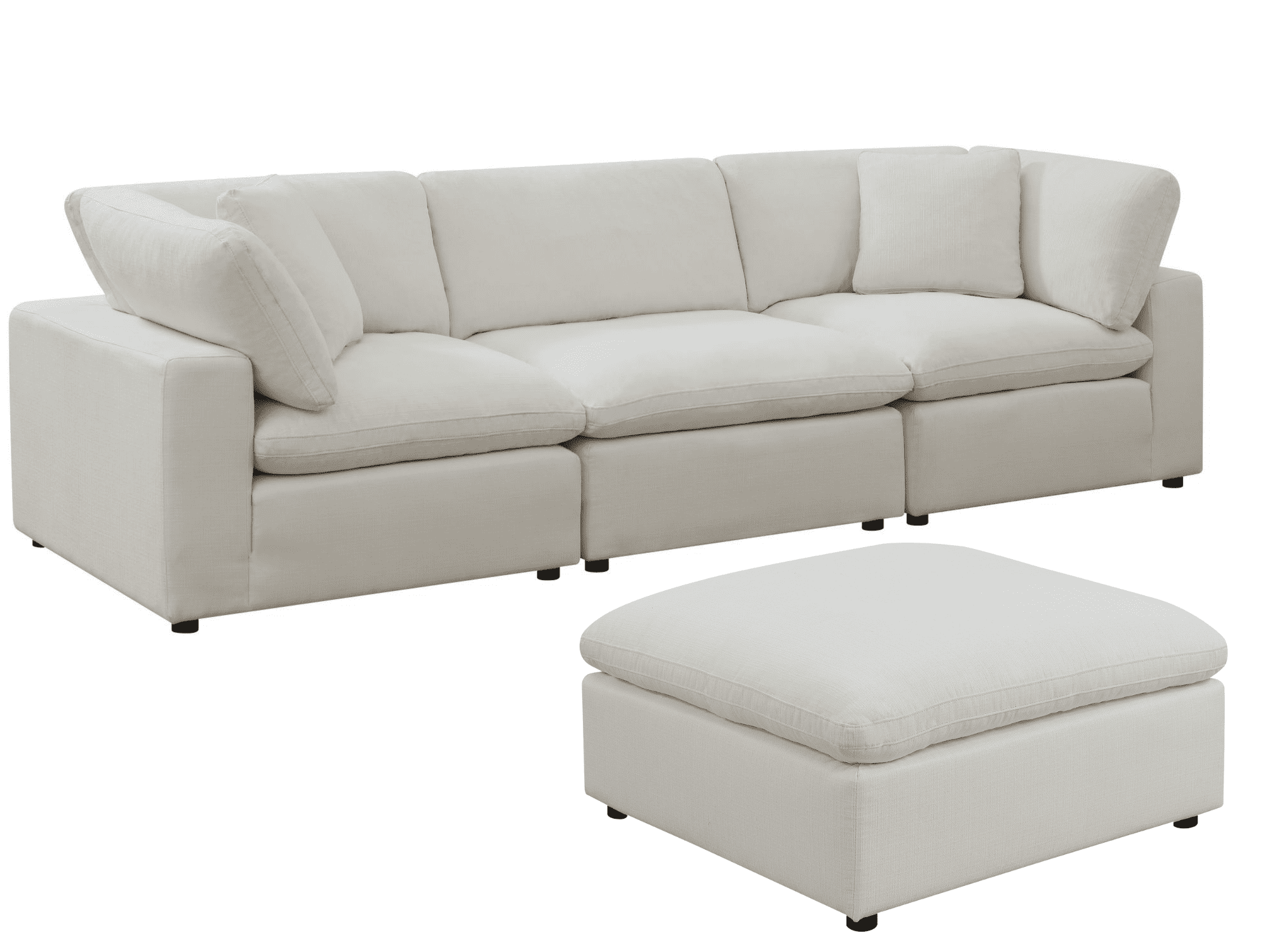 Cloud Down Modular Sectional Sofa 4Piece Reversible Chaise Feather Couch