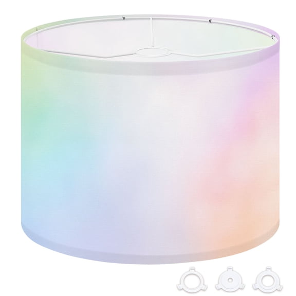 Cloud Drum Lampshades 13"x13"x10" Soft Pastel Gradient Blended Multicolor Hues Smooth Abstract Light Shade for Table Lamps Floor Lamp Shades Replacement Assembly Required for Kids
