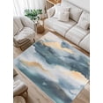 thumbnail image 1 of Cloud Effect Area Rug for Bedroom 5x7 Ft Modern Golden Green Marble Texture Super Soft fuzzy Throw Rug Non-Slip Fluffy Plush Indoor Floor Carpet for Living Room Nursery Home Decor, 1 of 8