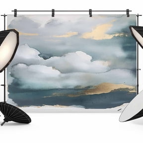 Cloud Effect Backdrop for Photography, Modern Watercolor Marble Texture Photo Backdrop Portrait Background Party Banner Photo Backgrounds for Studio Booth Props, 7x5ft