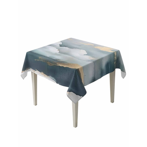 Cloud Effect Table Cloth 60x60 Inch Square, Modern Watercolor Marble Texture Waterproof Tablecloth Washable Table Cover for Party Picnic Dinner Decor