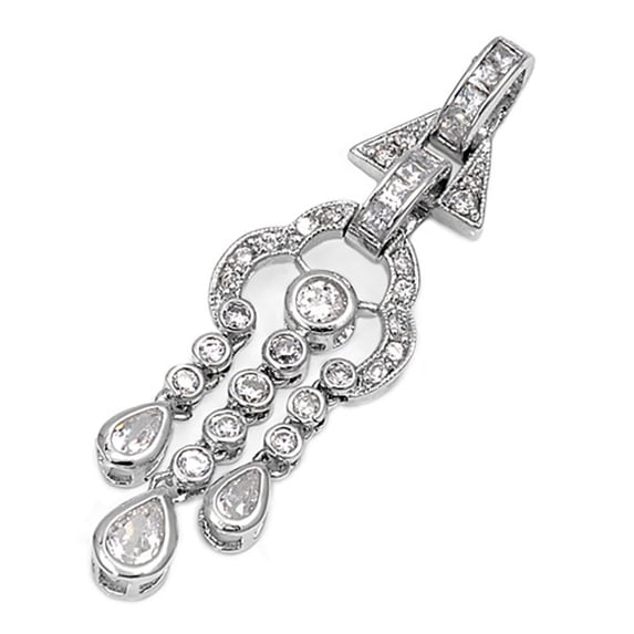Cloud Elegant Drop Dangle Pendant Clear Cubic Zirconia .925 Sterling Silver Charm Jewelry Female