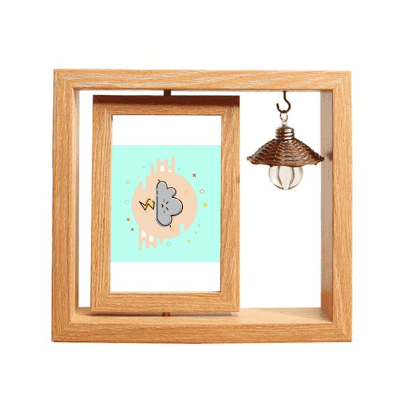 Cloud Expression Feeling Wooden Rotating Picture Photo Frame 4x6