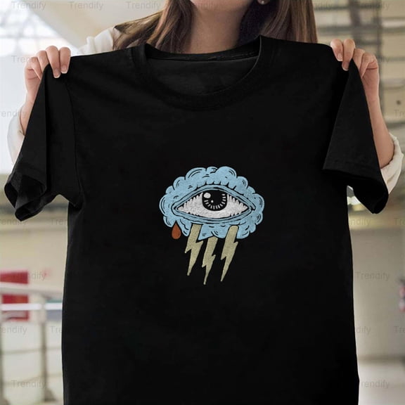 Cloud Eye Storm Funny Weather Sarcastic Humor Quote Graphic Unisex T-Shirt, up to size 5XL