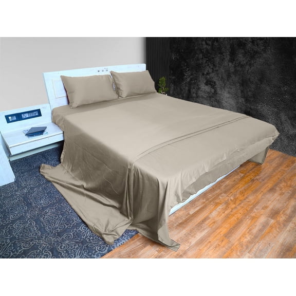Cloud Fino 100% Cotton Sheet Set- 4 Piece Sheet Set- 600 Thread count- Flat Sheet, Fitted Sheet ups to 15" Deep pocket and 2 pillowcases- Super Soft Hotel Luxury Sheets Set(Ivory,Queen)
