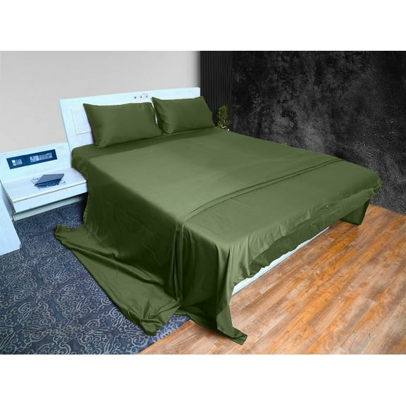 Cloud Fino 100% Cotton Sheet Set- 4 Piece Sheet Set- 600 Thread count- Flat Sheet, Fitted Sheet ups to 15" Deep pocket and 2 pillowcases- Super Soft Hotel Luxury Sheets Set(Sage,Full)