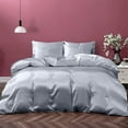 thumbnail image 1 of Cloud Fino 100% Pure Silk Satin Duvet with Fitted Sheet Set 4pcs, Silk Satin Fitted Sheet 15'' Deep Pocket,Silk Satin Duvet Cover,Silk Satin Pillowcases Set !!!(Full Silver Grey), 1 of 6