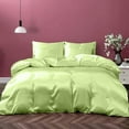 thumbnail image 1 of Cloud Fino 100% Pure Silk Satin Duvet with Fitted Sheet Set 4pcs, Silk Satin Fitted Sheet 15'' Deep Pocket,Silk Satin Duvet Cover,Silk Satin Pillowcases Set !!!(Twin Sage), 1 of 6