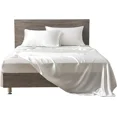 thumbnail image 1 of Cloud Fino 4 Pc Silk Satin Sheets Set|Silk Satin Fitted Sheet|Silk Satin Flat Sheet|Silk Pillowcase|4 Pc| Hotel Quality Sheets !!(White/California Queen), 1 of 6