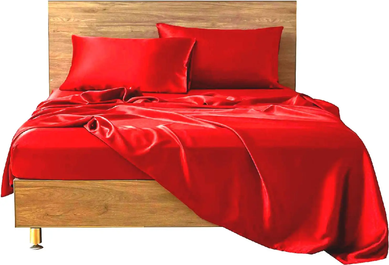 Cloud Fino 4 Pc Silk Satin Sheets SetSilk Satin Fitted SheetSilk Satin Flat SheetSilk