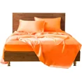 thumbnail image 1 of Cloud Fino 4 Pc Silk Satin Sheets Set|Silk Satin Fitted Sheet|Silk Satin Flat Sheet|Silk Pillowcase|4 Pc| Hotel Quality Sheets !!(Orange/Full Xl), 1 of 6