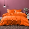 thumbnail image 1 of Cloud Fino Silk Satin Comorter | Box Stitched | 300 GSM Filling | All-Season Comforter | Luxurious Hotel Quality Quilt (Orange,King/Cal-King), 1 of 6