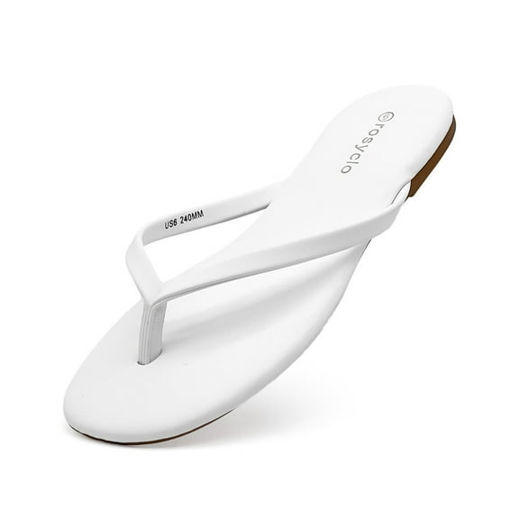 Cloud Flip Flops for Women,Memory Foam Flats Summer Sandals for Women Leather Lightweight Womens Sandals,Summer Beach Slippers