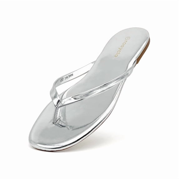 Cloud Flip Flops for Women,Memory Foam Flats Summer Sandals for Women Leather Lightweight Womens Sandals,Summer Beach Slippers