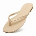 thumbnail image 1 of Cloud Flip Flops for Women,Memory Foam Flats Summer Sandals for Women Leather Lightweight Womens Sandals,Summer Beach Slippers, 1 of 5
