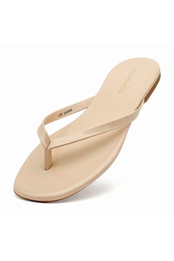 Cloud Flip Flops for Women,Memory Foam Flats Summer Sandals for Women Leather Lightweight Womens Sandals,Summer Beach Slippers