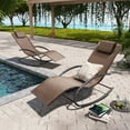 thumbnail image 1 of Cloud Fly Outdoor Lounge Rocking Chair Set of 2 - Patio Lounge Chair Comfortable and Stylish Rocking Sunlonger for Relaxation, Sunbathing, and Napping - Modern Design for Patio, Garden, Living Room, 1 of 6