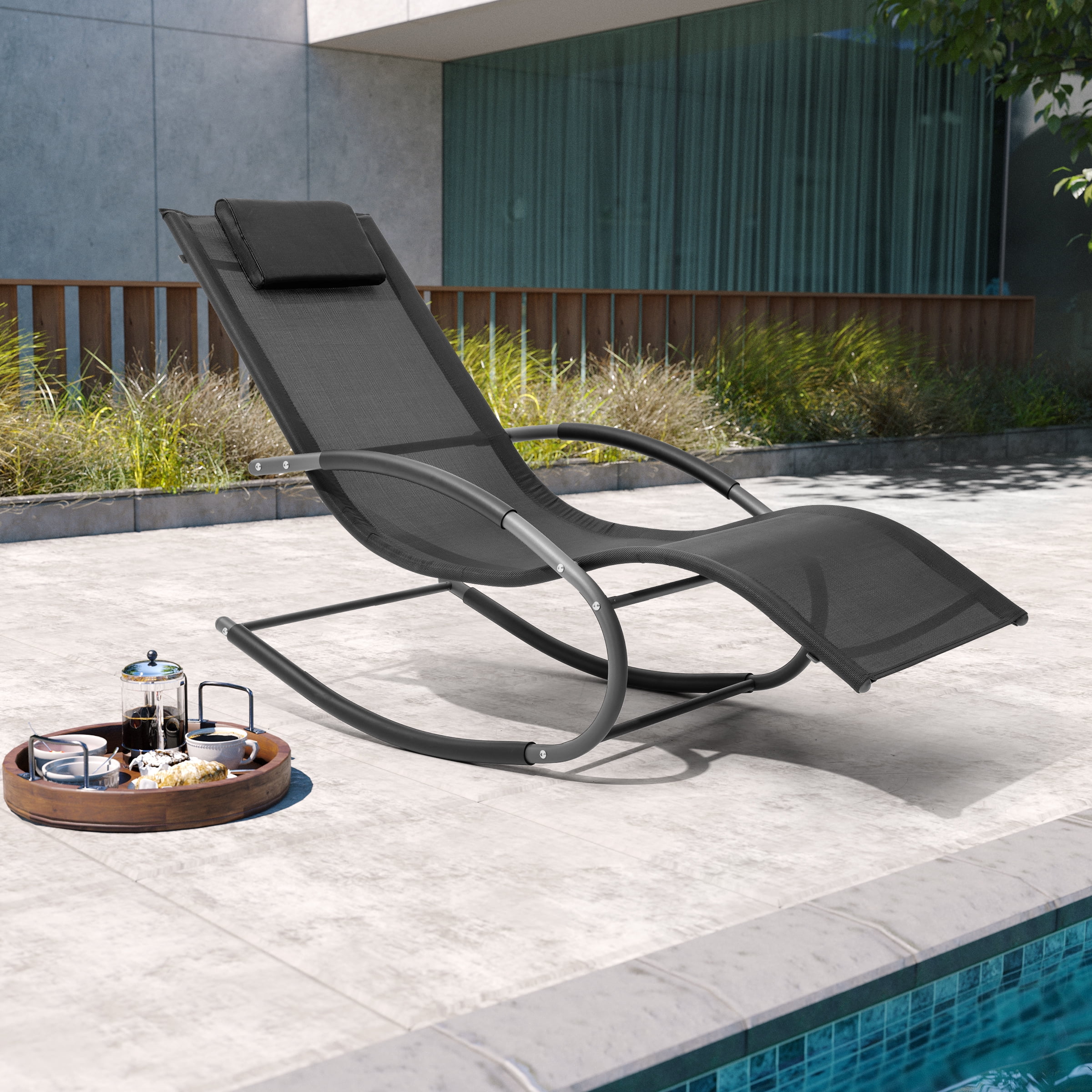 Cloud Fly Rocking Outdoor Lounger Chair Chaise Lounge Zero Gravity ...