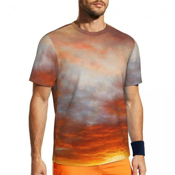 Cloud Galaxy T-Shirt Flaming Star Nebula Hip Hop Gym T-Shirts Short-Sleeve Comfortable Tsh