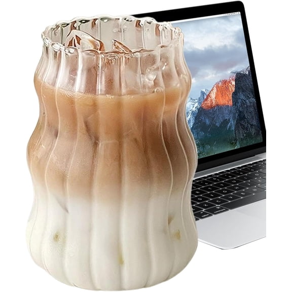 Cloud Glass Cup Spiral Stripe Heat Resistant Transparent Drinkware for Home Office Tea Coffee Use