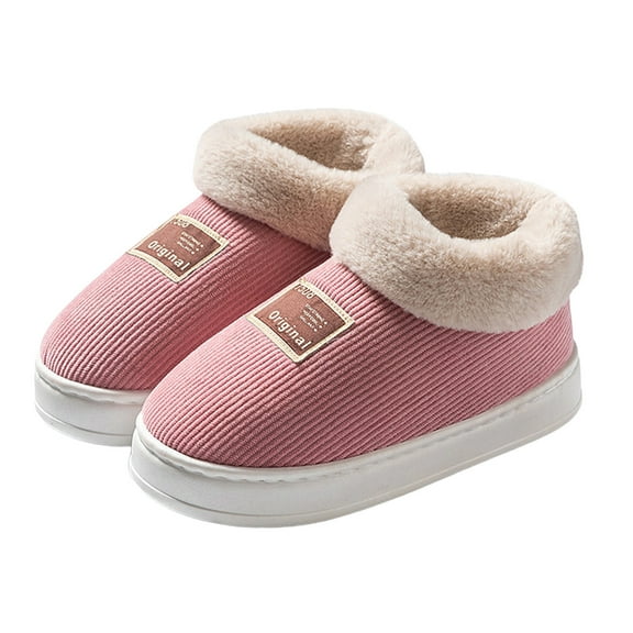 Cloud House Slippers for Women Indoor and Outdoor Fleece Lined Warm Loafers Shoes Winter Fuzzy Bedroom Booties