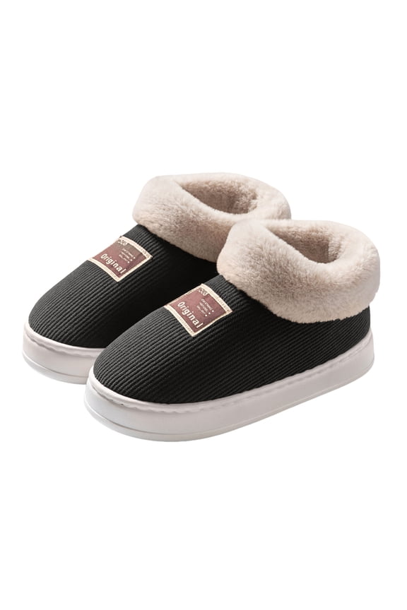 Cloud House Slippers for Women Indoor and Outdoor Fleece Lined Warm Loafers Shoes Winter Fuzzy Bedroom Booties