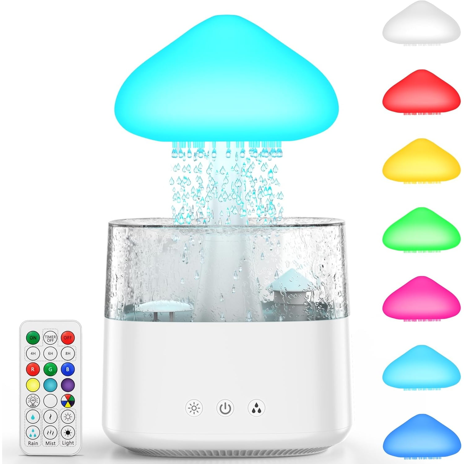 Cloud Humidifiers 450ML Water Drip Mushroom Humidifiers with Remote ...