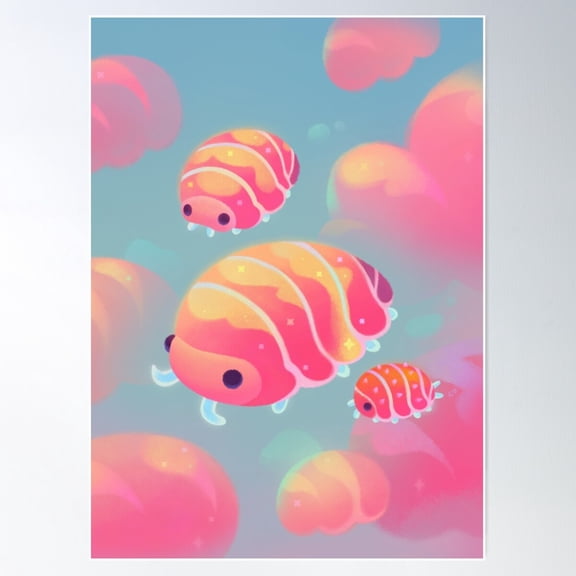 Cloud Isopod - Sunset Poster Wall Art, Modern Wall Decor For Living Room Bedroom, 12x18 UNFRAMED
