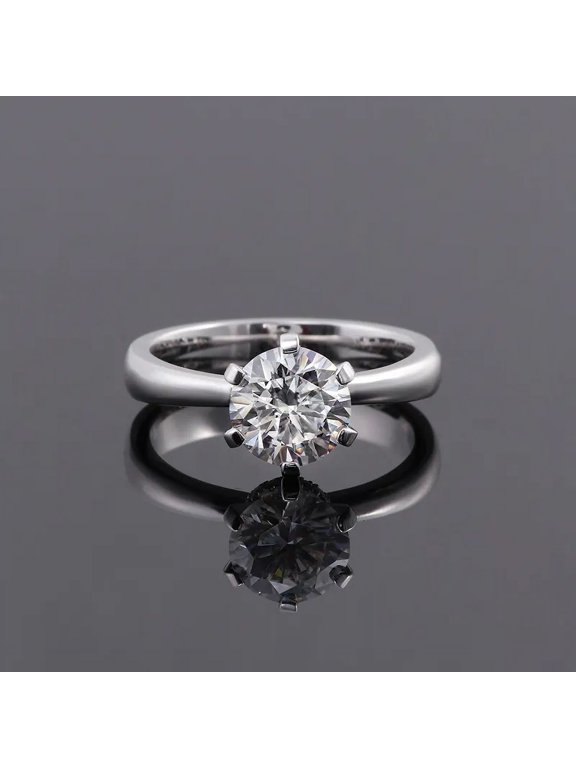 1.4 Ct Round Cut Lab-Created Simulated Diamond Hidden Halo Engagement Ring for Women, 14K White Gold Plated