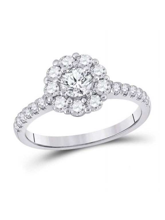 1.6 Ct Round Cut Lab-Created Simulated Diamond Engagement Ring 14K White Gold Plated Wedding Ring for Her