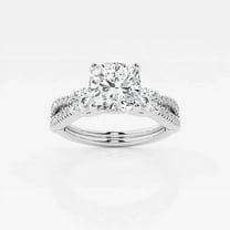 Cloud Jewel 1.7 Ct Cushion Cut Diamond Engagement Ring - Diamond Ring for Women - Lab Created Diamond in 14K White Gold Plated - Ideal for Proposals, Weddings, or Daily Wear - Perfect Gift Choice