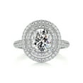 thumbnail image 1 of Cloud Jewel 1.7 Ct Oval Cut Moissanite Double Halo Wedding Rings - Rings - Gorgeous 14K White Gold Plated Setting Rings - Perfect for Proposals, Anniversary & Unique Gifts for Women's, 1 of 3